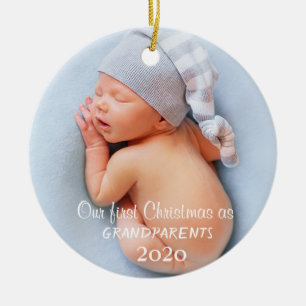 Décoration En Céramique Notre Premier Noël En Tant Que Grand-Parents, Phot