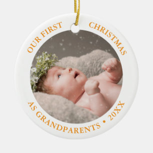 Décoration En Céramique Notre premier Noël en tant que grands-parents Phot