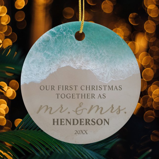 Décoration En Céramique Notre premier Noël en tant que M. & Mme Beach (Créateur téléchargé)