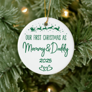 Décoration En Céramique Notre Premier Noël En Tant Que Maman & Papa