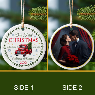 Décoration En Céramique Notre premier Noël en tant que mari et femme