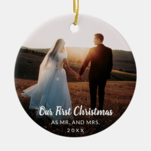 Décoration En Céramique Notre premier Noël en tant que Monsieur et Madame 