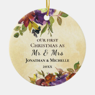 Décoration En Céramique Notre premier Noël en tant que Monsieur et Madame 