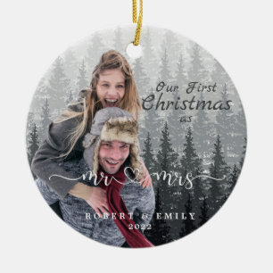 Décoration En Céramique Notre premier Noël en tant que Monsieur et Madame 