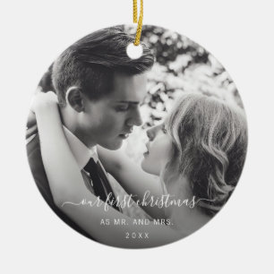 Décoration En Céramique Notre premier Noël en tant que Monsieur et Madame 