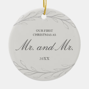 Décoration En Céramique Notre premier Noël en tant que Mr et Mr Photo Gay 