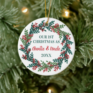 Décoration En Céramique Notre premier Noël en tant que tante et Oncle Wrea