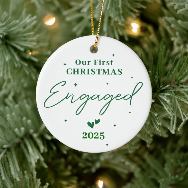 Décoration En Céramique Notre premier Noël Engagé 2025 - Personnalisé (Arbre)