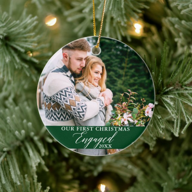 Décoration En Céramique Notre premier Noël engagé photo vert (Arbre)