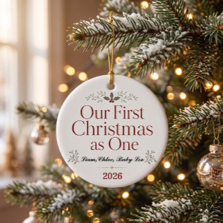 Décoration En Céramique ''Notre Premier Noël Ensemble'' Personnalisé 