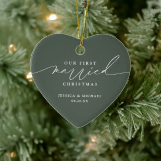 Décoration En Céramique Notre premier Noël Marié