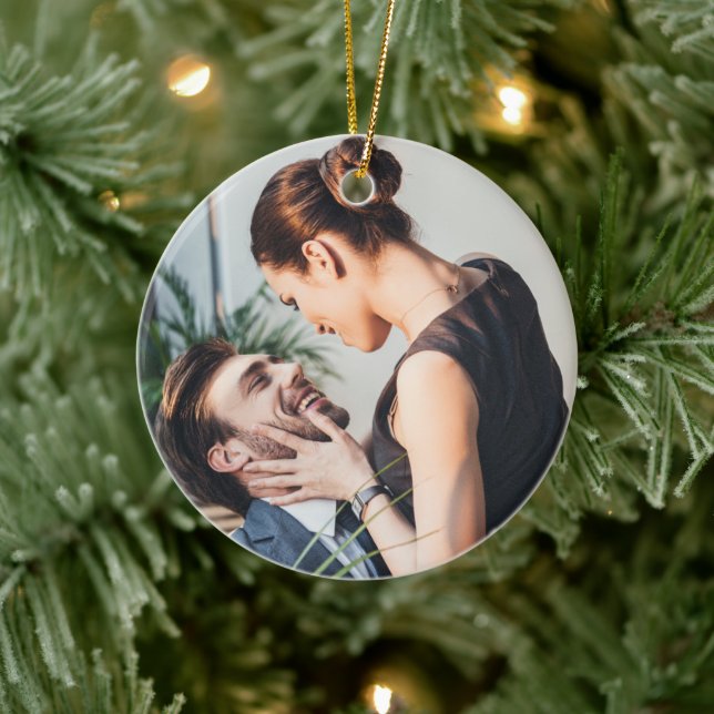 Décoration En Céramique Notre premier Noël | Photo personnalisée (Arbre)