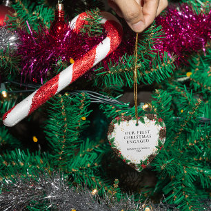 Décoration En Céramique Notre première couronne de Noël engagée Photo de p
