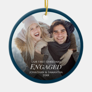 Décoration En Céramique Notre première photo de Noël engagée