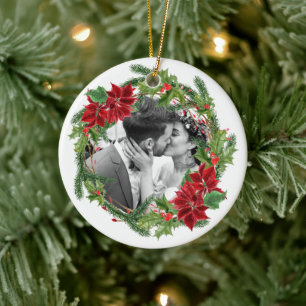 Décoration En Céramique Notre première photo de vacances de Noël