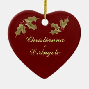 Décoration En Céramique "Notre premiers Noël/mari et épouse "