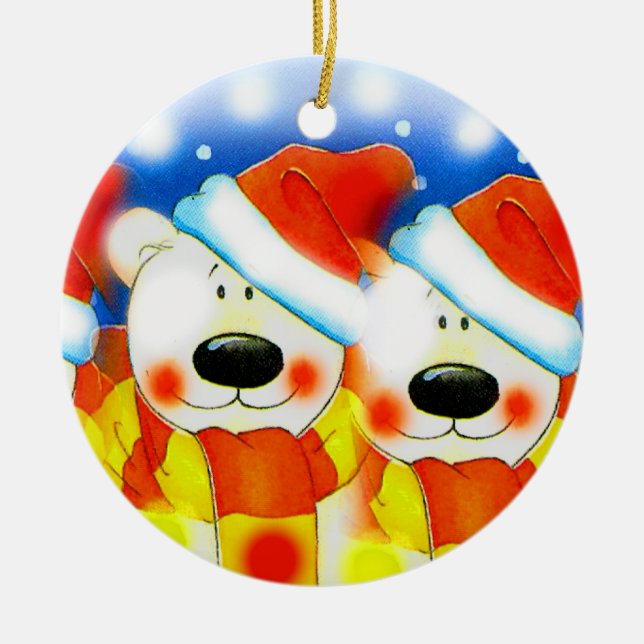 Décoration En Céramique Nounours de Noël (Devant)