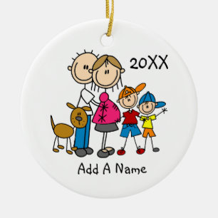 Décoration En Céramique Nous attendons un couple avec deux garçons / Dog O