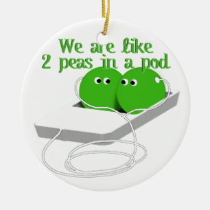 Décoration En Céramique Nous sommes comme deux petits pois dans un pois