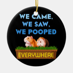 Décoration En Céramique Nous Sommes Venus Nous Avons Vu La Guinée Cochon 