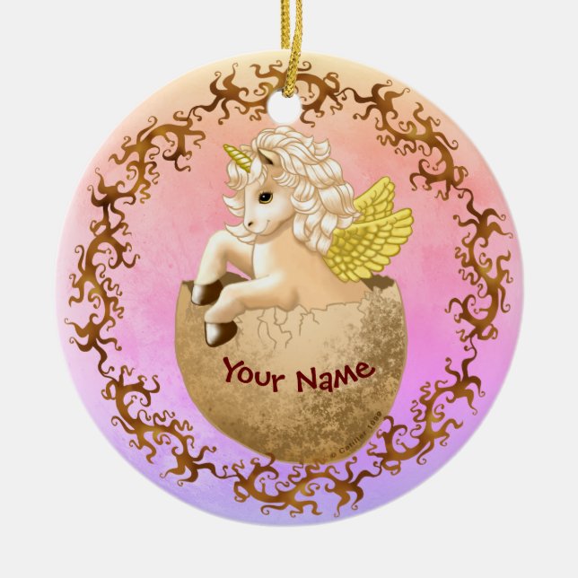 Décoration En Céramique Nouveau bébé licorne (Devant)
