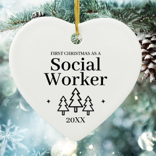 Décoration En Céramique Nouveau travail du travailleur social Noël