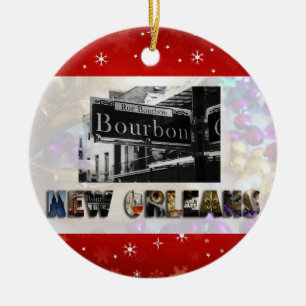 Décoration En Céramique Nouvelle-Orléans Bourbon St Beads NOLA Noël
