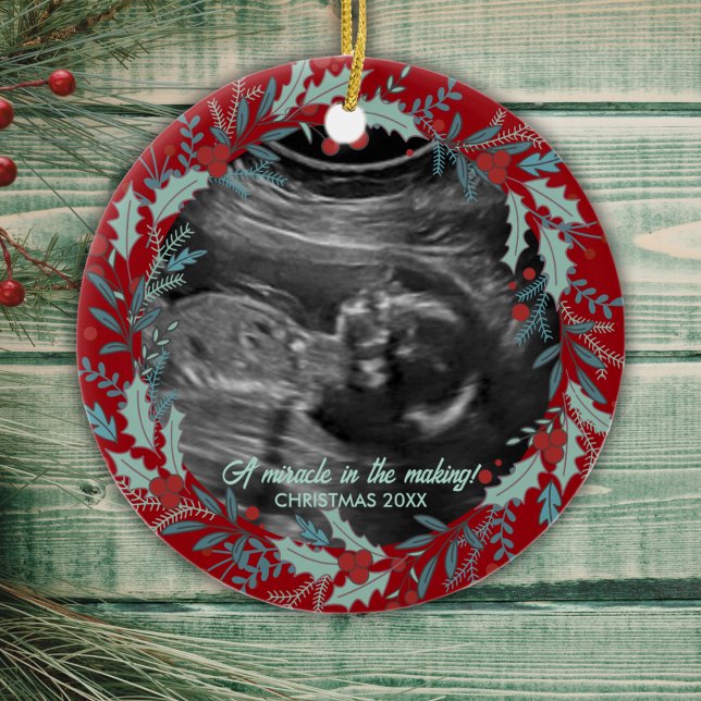 Décoration En Céramique Nouvelle révélation de bébé personnalisée Ultrasou (Créateur téléchargé)