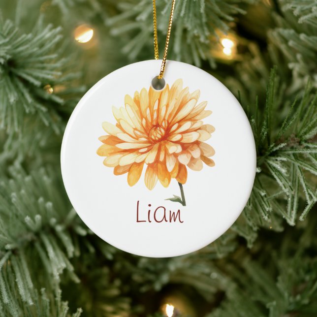 Décoration En Céramique NOVEMBER Birth Flower Yellow Chrysanthemum Flower (Arbre)