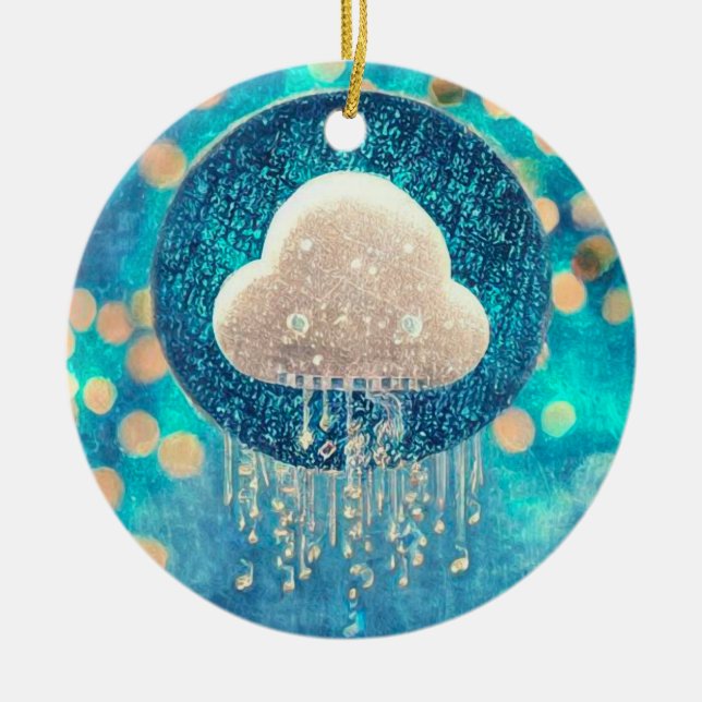 Décoration En Céramique Nuage de pluie cristalline (Devant)