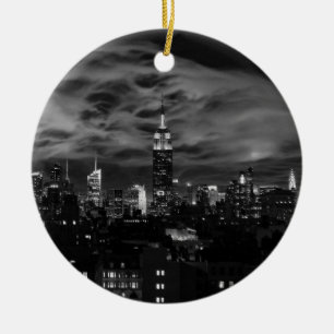 Décoration En Céramique Nuages éthérés : NYC Skyline, Emp St Bldg BW