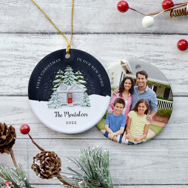 Décoration En Céramique Nuit d'hiver Premier Noël dans notre nouvelle mais (Créateur téléchargé)