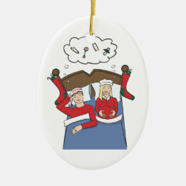 Décoration En Céramique Nuits silencieuses d'ornement de Noël de grossesse