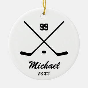 Décoration En Céramique Numéro de nom du joueur de hockey personnalisé ten
