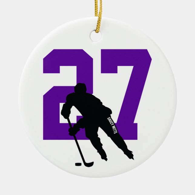 Décoration En Céramique Numéro Personnalisé Joueur de hockey personnalisé  (Devant)