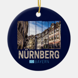 Décoration En Céramique Nuremberg Bavière Vintage Allemagne Souvenir