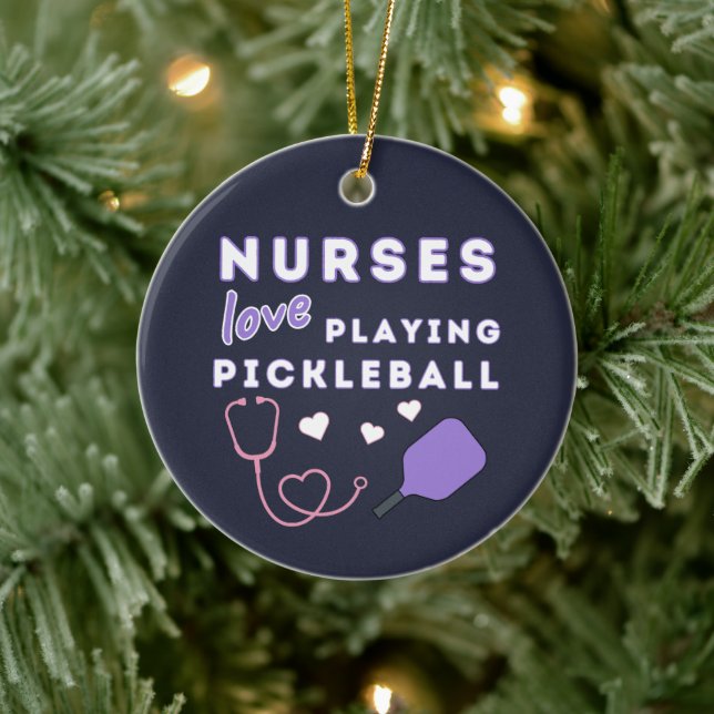 Décoration En Céramique Nurses Love Playing Pickleball (Arbre)