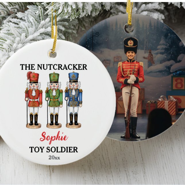Décoration En Céramique Nutcracker Toy Soldier Custom Name & Photo (Créateur téléchargé)