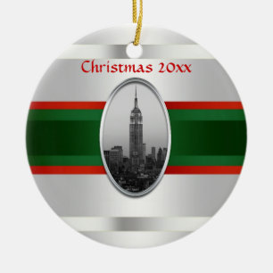 Décoration En Céramique NYC Skyline : Empire State Building Xmas #4W