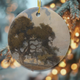 Décoration En Céramique Oak Tree (1910) - Aquarelle Vintage majestueuse