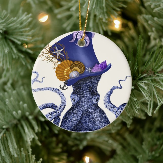 Décoration En Céramique Octopus avec Casquette nautique (Arbre)