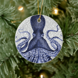 Décoration En Céramique Octopus bleu