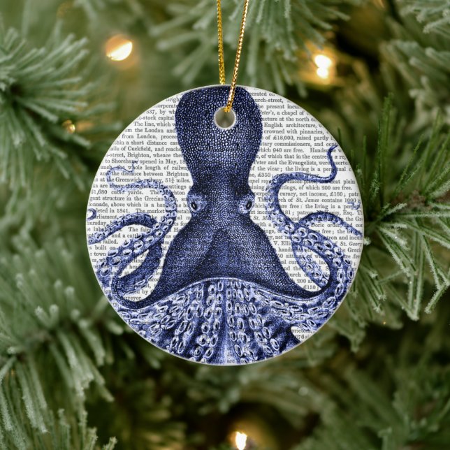 Décoration En Céramique Octopus bleu (Arbre)