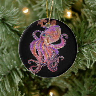 Décoration En Céramique Octopus pourpre