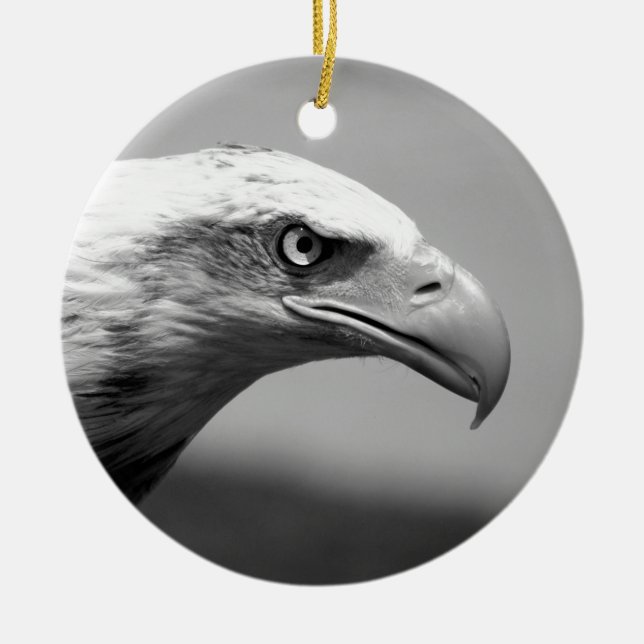 Décoration En Céramique Oeil d'aigle noir et blanc (Devant)