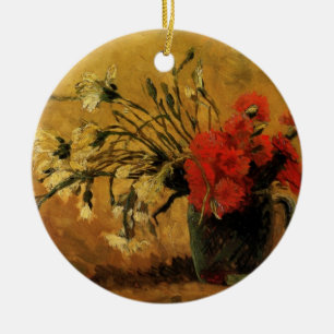 Décoration En Céramique Oeillets rouges et blancs par Vincent van Gogh