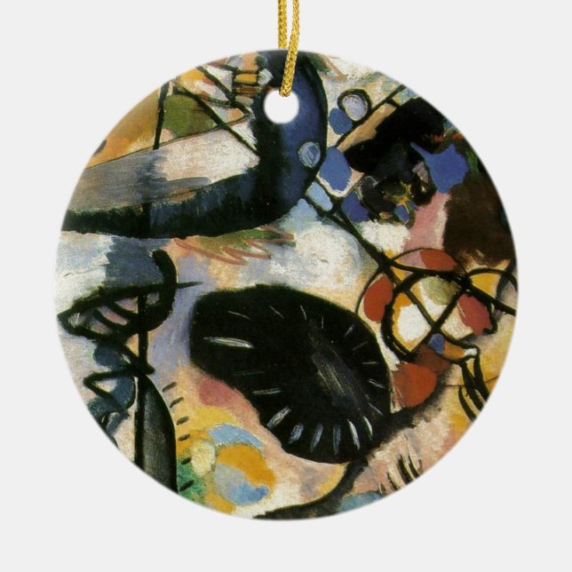 Décoration En Céramique Oeuvre Abstraite de Kandinsky Black Spot (Devant)