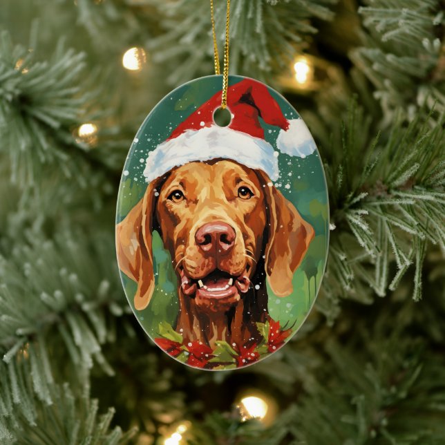 Décoration En Céramique OEuvre de peinture de Noël Vizsla (Arbre)
