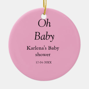 Décoration En Céramique Oh bébé ajouter nom baby shower date simple minimu