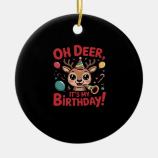 Décoration En Céramique Oh Cerf C'est Mon Anniversaire Mignon Renne Festif